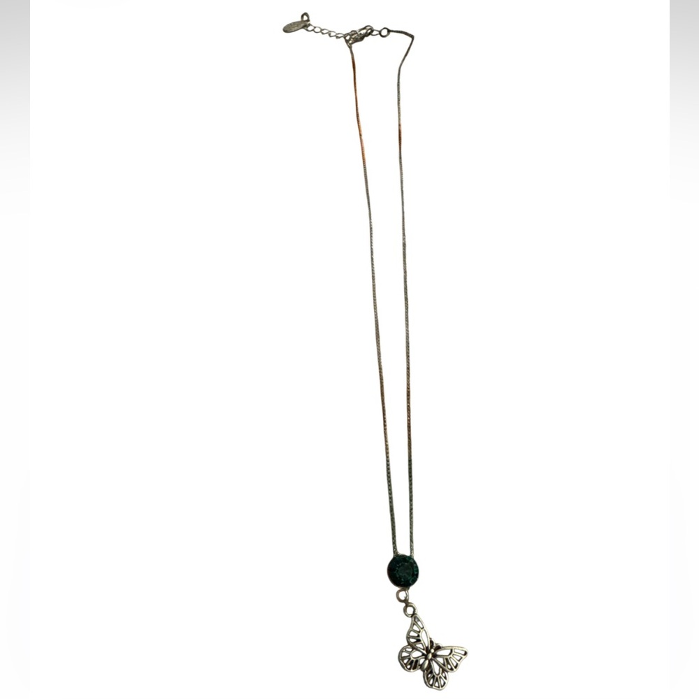 Delicate Silver Butterfly Pendant Necklace